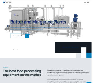 Website of a food processing equipment manufacturer in Switzerland